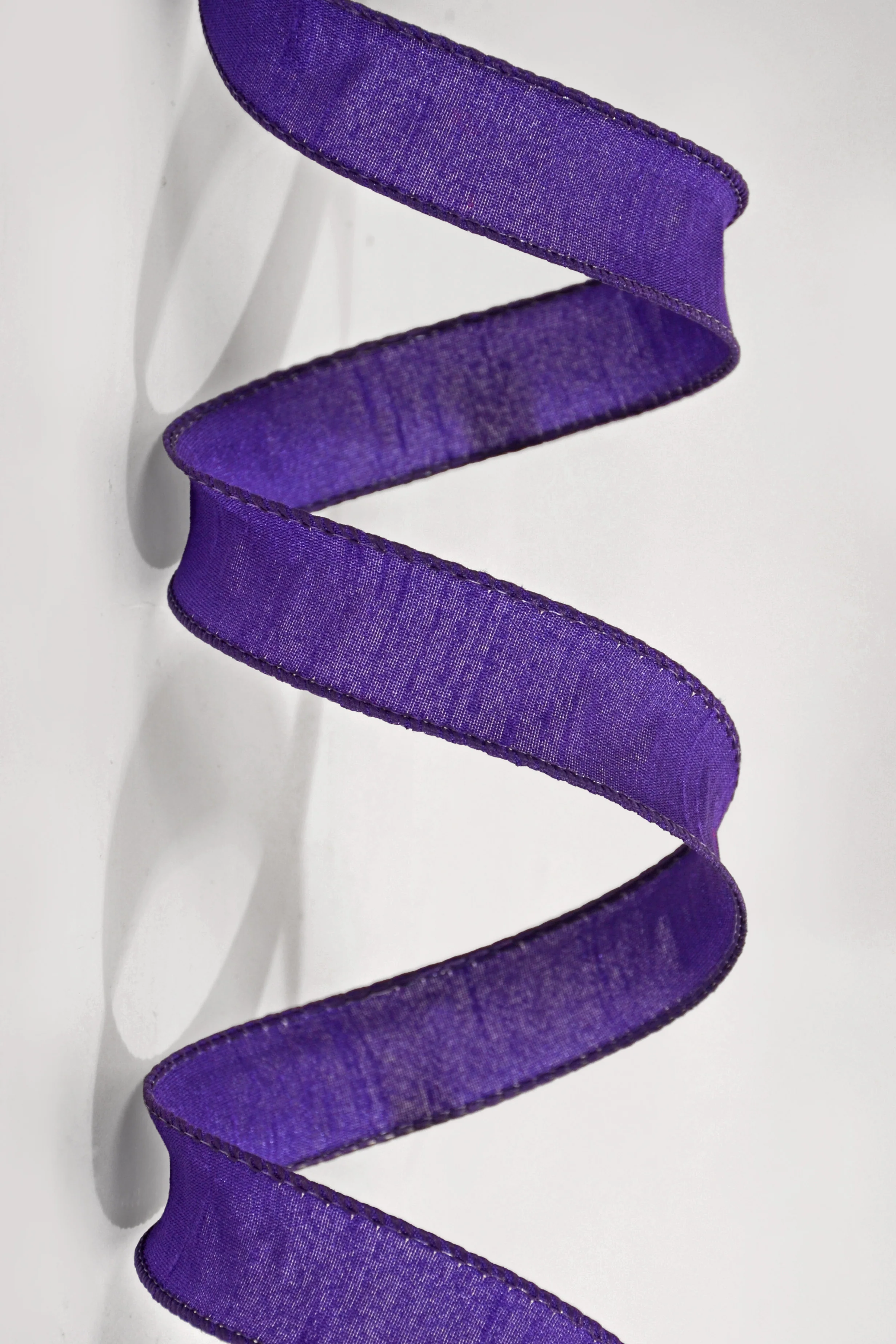 7/8" X 10Yds Wired Faux Dupion Ribbon Purple