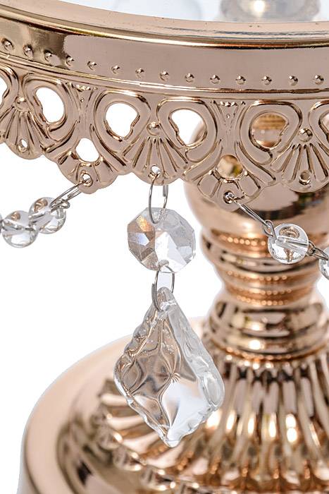 7" /9" /10.5" H Round Cake Stand W/crystal Gold - Image 3