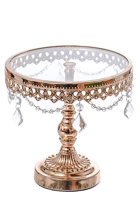 7" /9" /10.5" H Round Cake Stand W/crystal Gold - Image 4