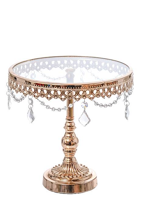 7" /9" /10.5" H Round Cake Stand W/crystal Gold - Image 6