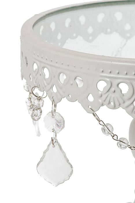 7" /9" /10.5" H Round Cake Stand W/crystal White - Image 2