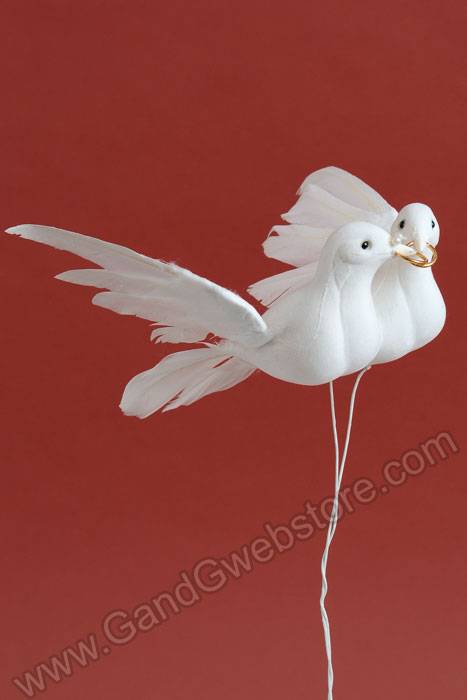 7" Flying Bridal Doves White Pkg/6 - Image 3