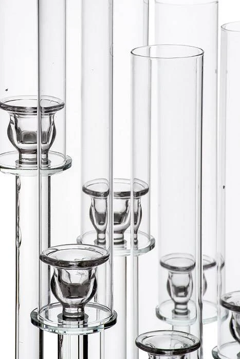 7-lite Glass Candle Holder Stand Clear - Image 2