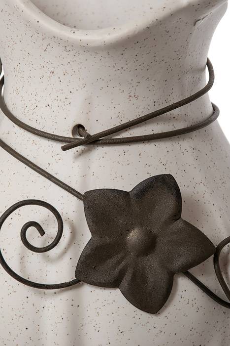 7" Rect Pitcher W/flower - Image 2