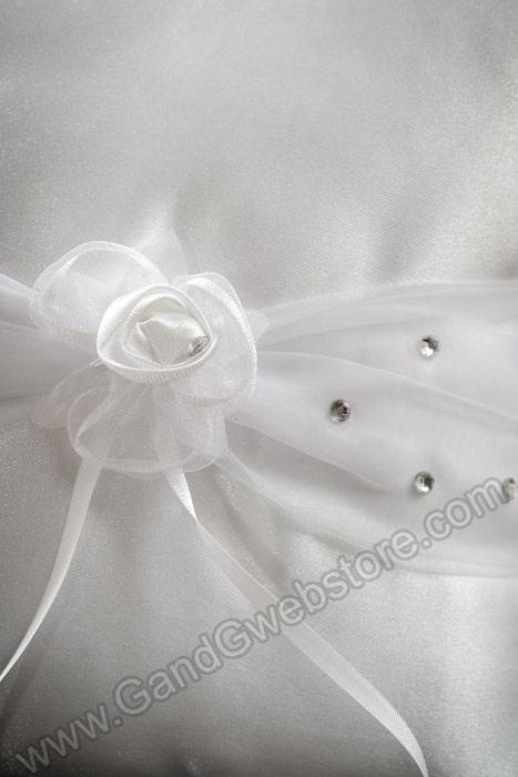 7" Ring Pillow W/rhinestones White - Image 2