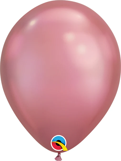 7" Round Chrome Latex  Balloon Mauve Pkg/100