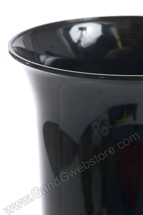 7" X 14" Round Plastic Vase Black - Image 2