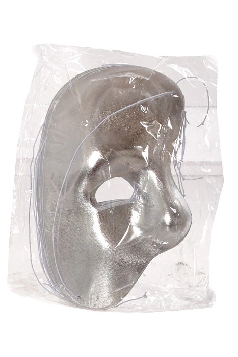 7" X 4" Opera Half Face Mask Silver Pkg/12 - Image 2