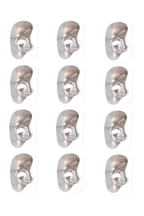 7" X 4" Opera Half Face Mask Silver Pkg/12 - Image 3
