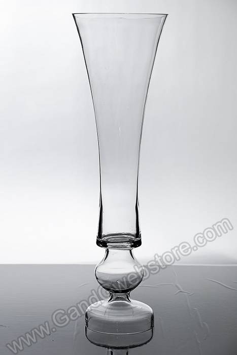 7" X 5.25" X 23.5" Glass Vase Clear