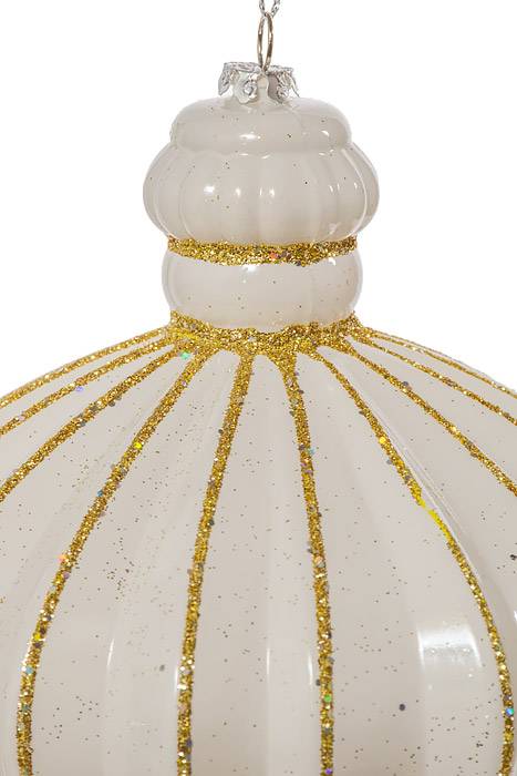 7" X 6" Straight Coconuts W/glitter White/gold - Image 2