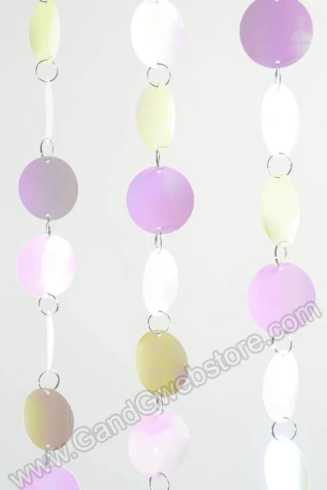 71" X  35.5" "spangles" Beaded Circles Curtain Iridescent - Image 2