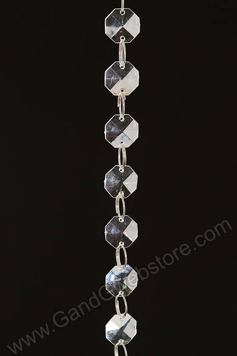 72" Acrylic Octagonal Bead Garland Clear - Image 2