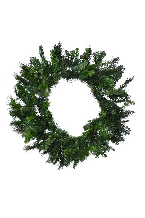 72" Lite Deluxe Evergreen Wreath With Clear Lights Green - Image 2