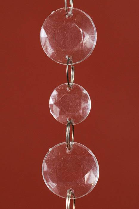 78" Small & Big Round Faceted Bead Garland Clear