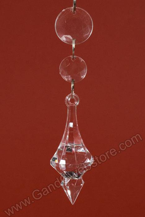 78" Small & Big Round Faceted Bead Garland Clear - Image 3