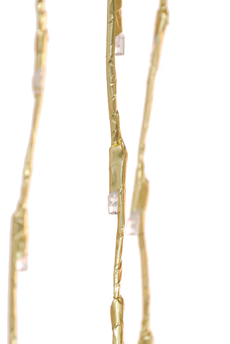 7Ft Faux Twig Hanging Spray With Led Lights Gold - Image 3