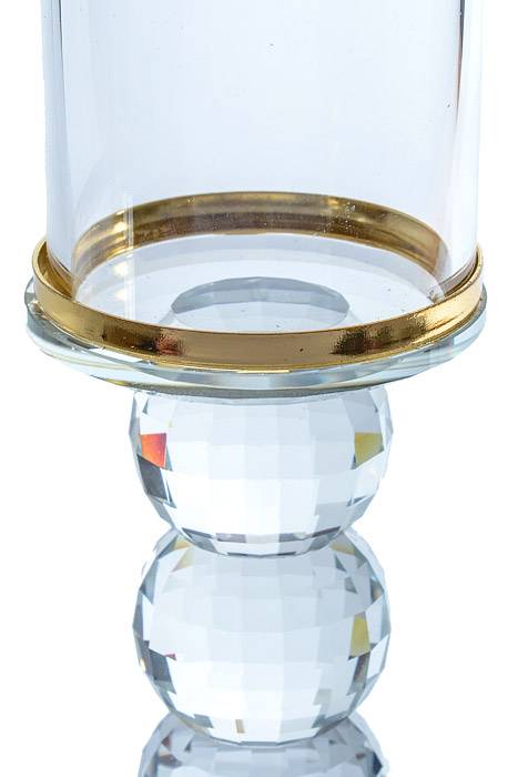 8.15" Crystal Single Candle Holder Gold - Image 2