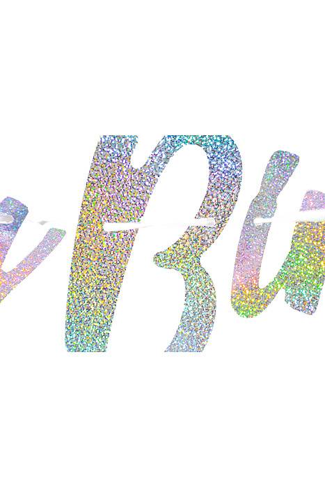 8.25" X 5 Ft Happy Birthday Streamer Silver - Image 2