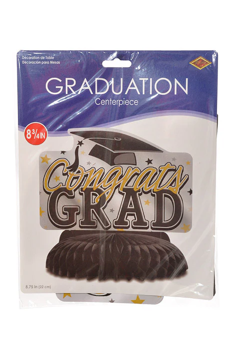 8 3/4" Graduation Centerpiece Black/Gold - Image 2