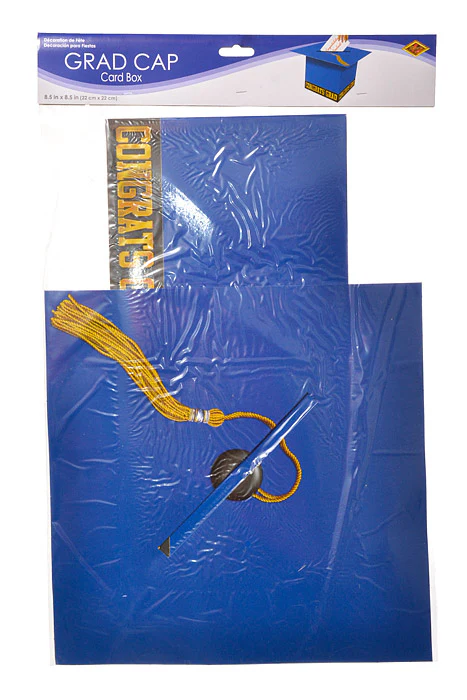 8.5" Grad Cap Card Box Blue - Image 2