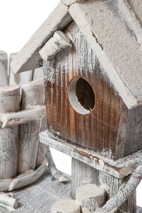 8.5" Wood Birdhouse White
