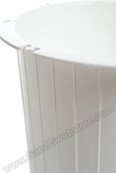 8.5" X 7.5" Plastic Funeral Basket White - Image 2
