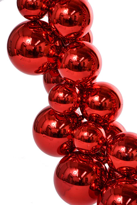 8.6Ft Shiny Ball Garland Red - Image 2