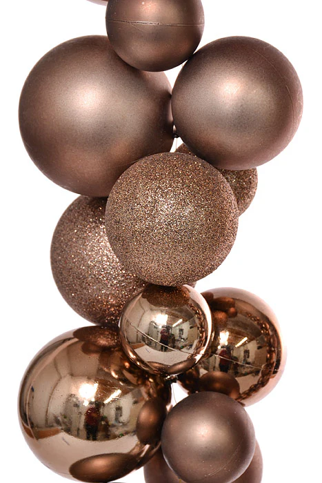 8.6Ft Shiny/Matte/Glitter Ball Garland Chocolate - Image 2