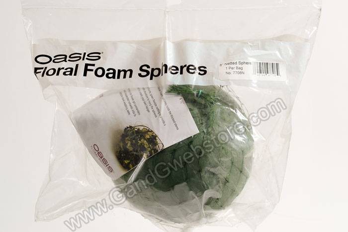 8" Netted Floral Foam Sphere Green - Image 2