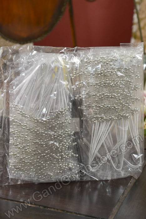 8" Pearl Spray Silver Pkg/12 Bundles - Image 2