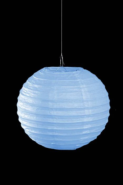 8" Round Paper Lantern Light Blue