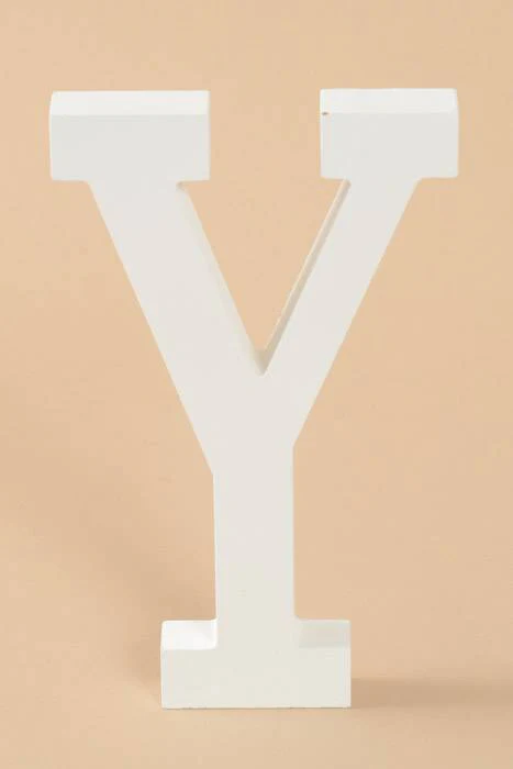 8" Wooden Letter Y White