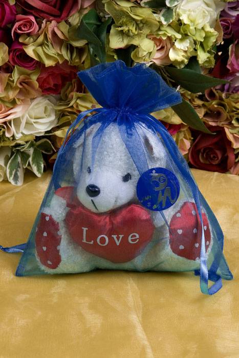 8" X 10" Organza Bag Navy Pkg/6
