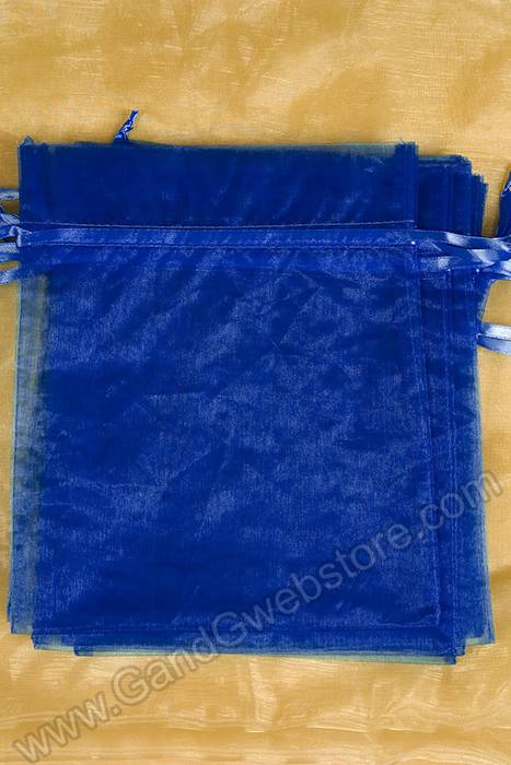 8" X 10" Organza Bag Royal Blue Pkg/12 - Image 2