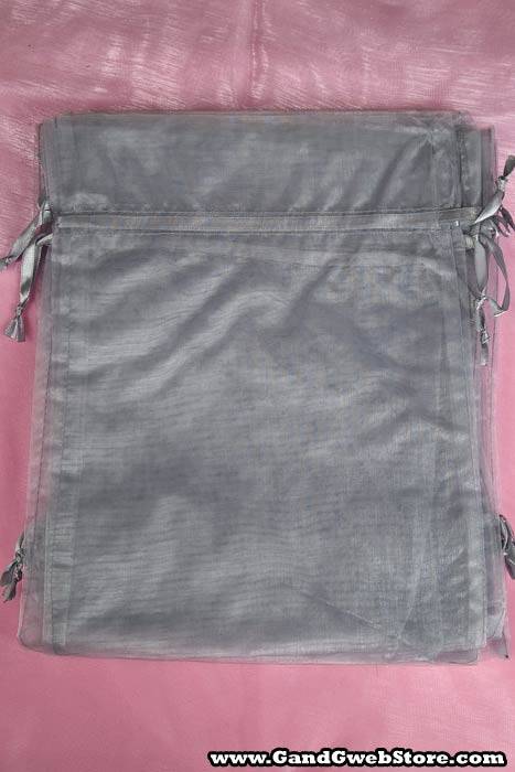 8" X 10" Organza Bag Silver Pkg/12 - Image 2