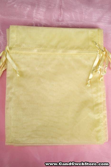 8" X 10" Organza Bag Yellow Pkg/12 - Image 2