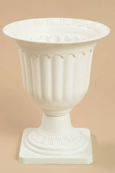 8" X 10" Plastic Flower Pot White