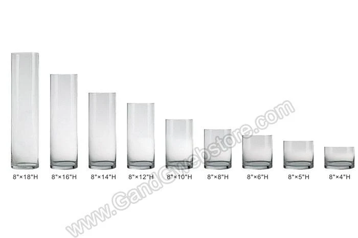 8" X 14" Cylinder Glass Vase Clear - Image 2