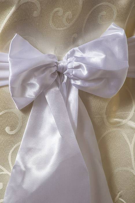 8" X 24" Chair Bow White Pkg/10 - Image 2
