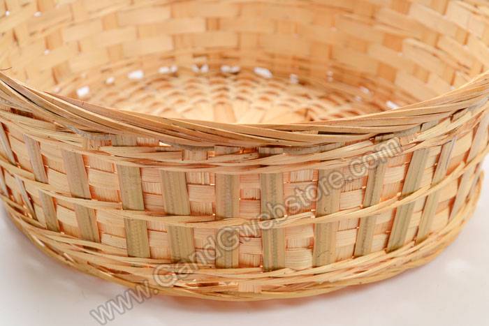 8" X 3" Round Bamboo Bowl Natural Pkg/6 - Image 2