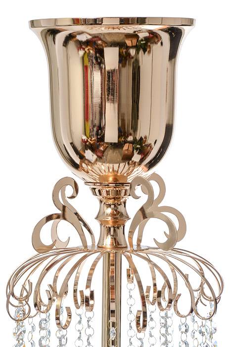 8" X 48" Metal Candle Holder/bouquet Stand Gold - Image 3