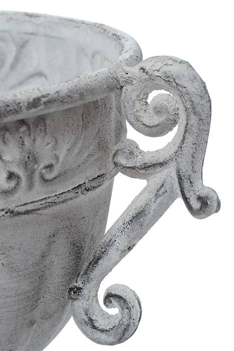 8" X 7" Metal Trophy Urn White - Image 2