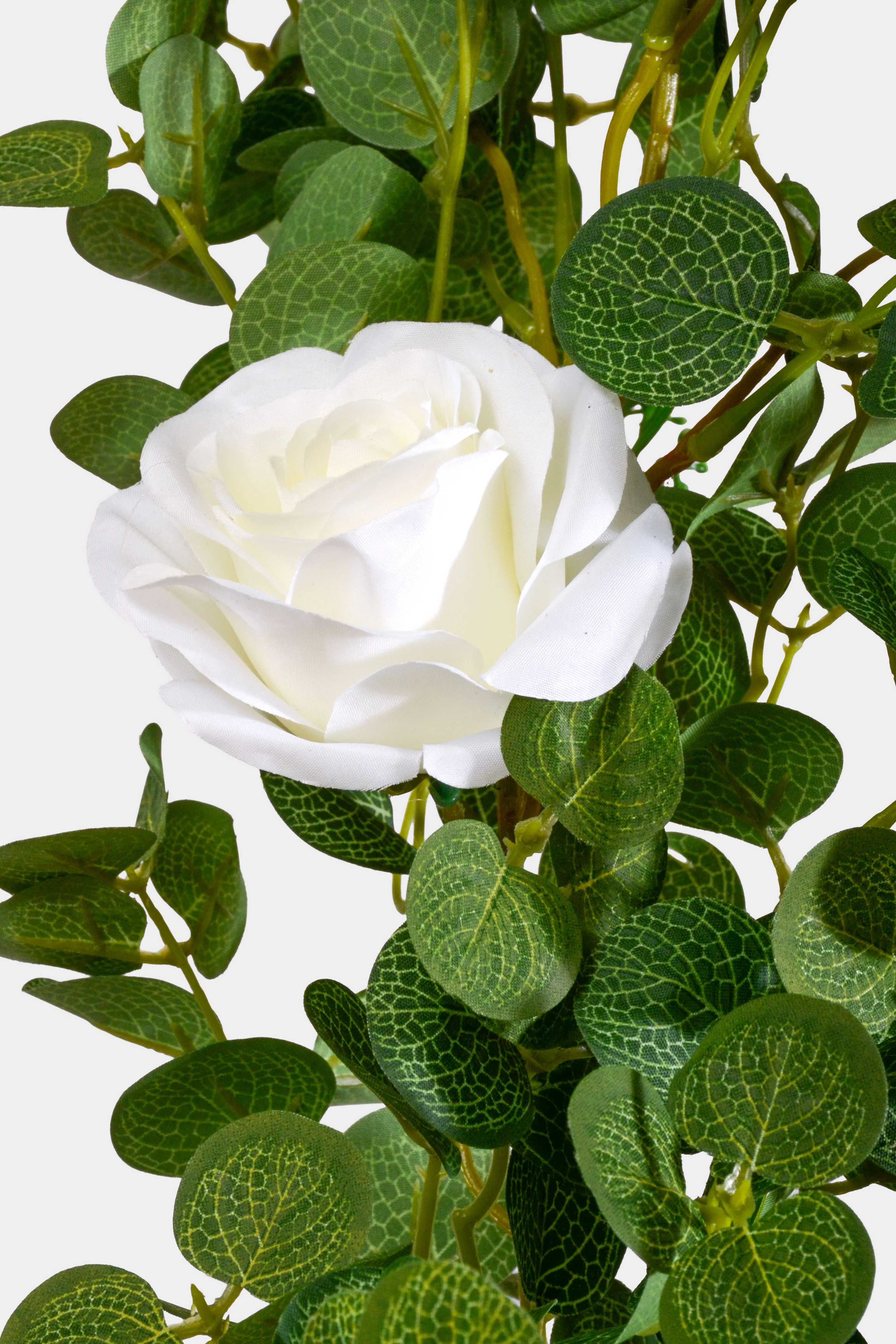 80" Eucalyptus/Rose Garland Cream - Image 2