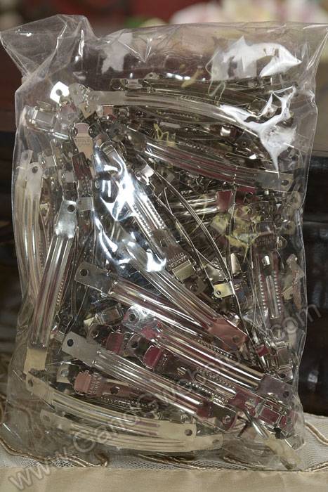 80mm French Hair Clip Silver Pkg/72 - Image 2
