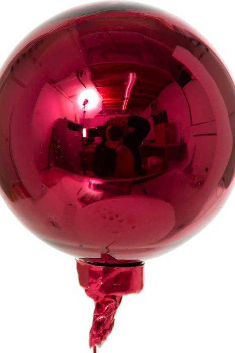80mm Gloss Glass Ball Burgundy Pkg/12 - Image 2