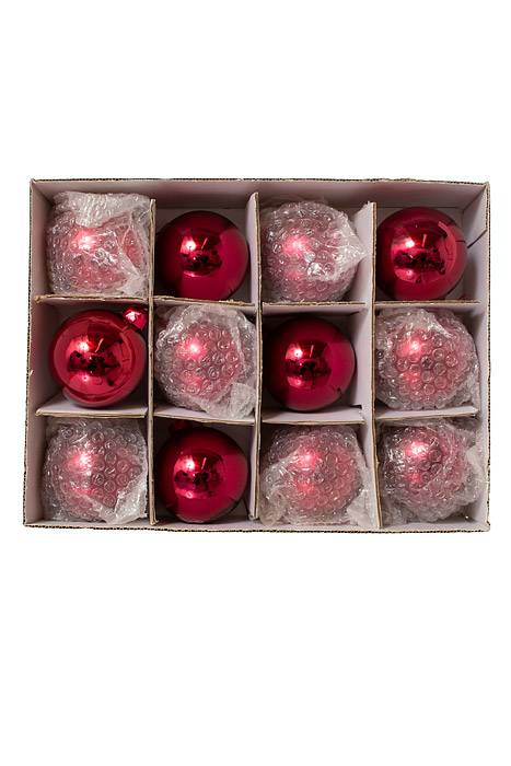 80mm Gloss Glass Ball Burgundy Pkg/12 - Image 3