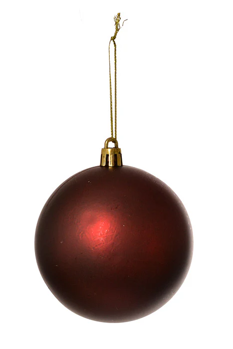80Mm Matt Plastic Ball Ornament (Burgundy) Pkg/6 - Image 2
