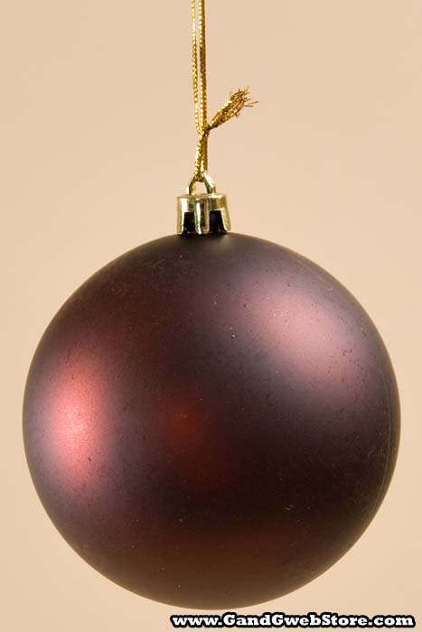80mm Shiny/matt/glitter Ball Burgundy Pkg/6 - Image 3