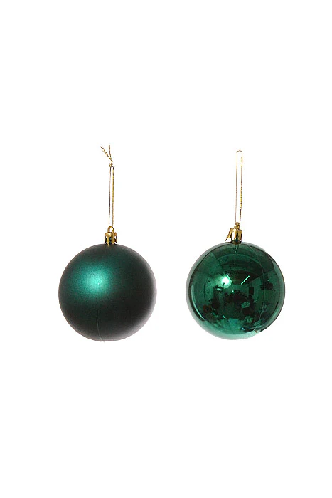 80Mm Shiny/Matte Plastic Ornament Ball Peacock Pkg/6 - Image 2